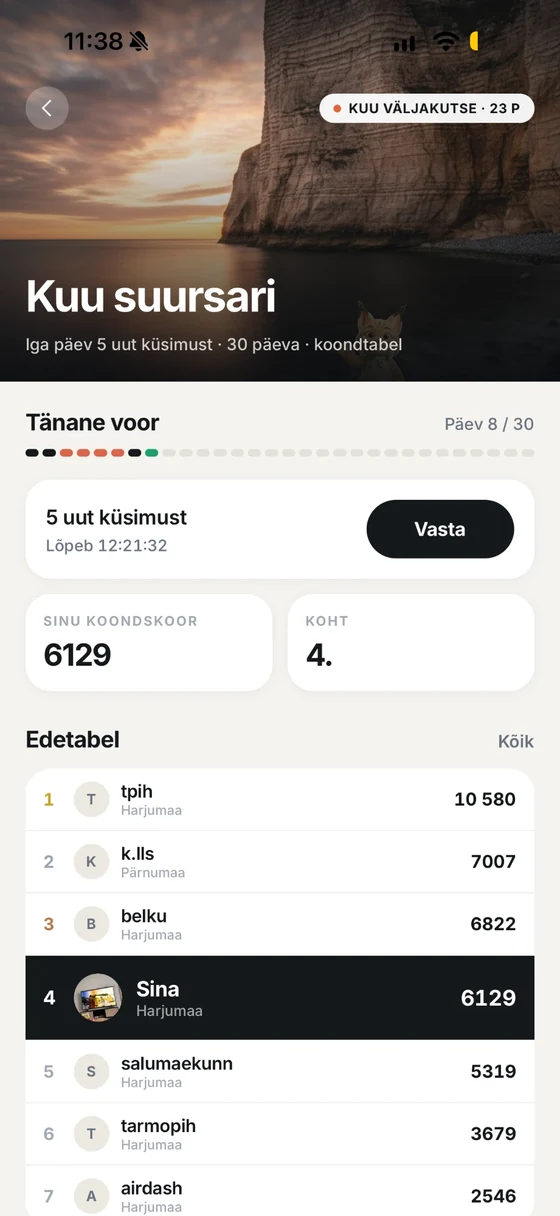 Kysi avaleht: tänased väljakutsed ja edetabel
